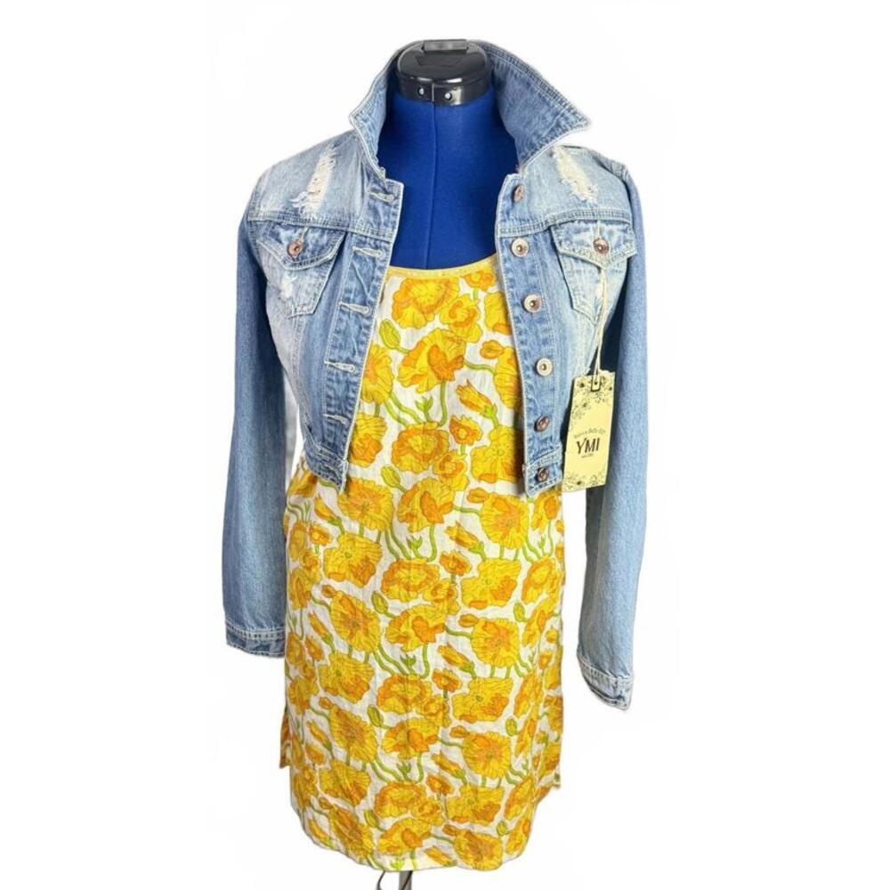 Vintage Westside Yellow Floral Sundress‎ – Size M – Cottagecore Summer Dress